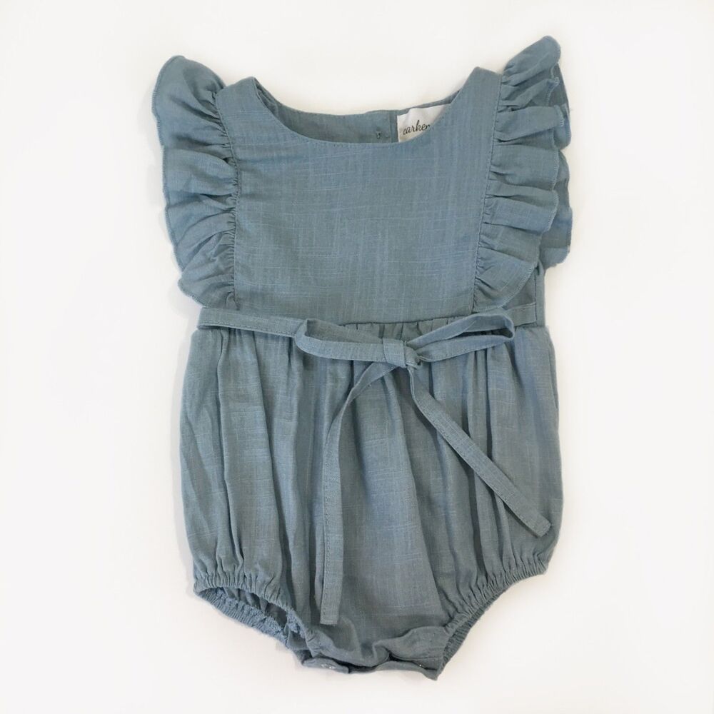 Blue Ruffled Kids Romper